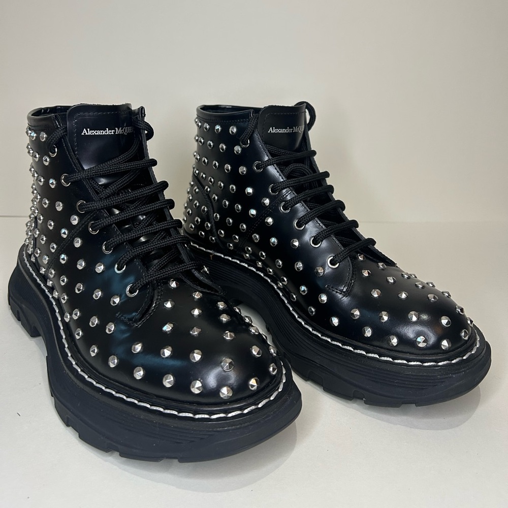 Alexander McQueen Black Boots with Silver Studs